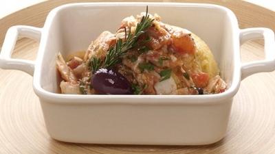 Polenta com ragú de bacalhau, by chef Ana Soares